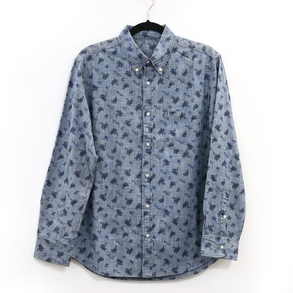 Reyn Spooner Floral Printed Men's Shirt Long Sleeve Buttondown Blue S NEW 269187 - Picture 1 of 5